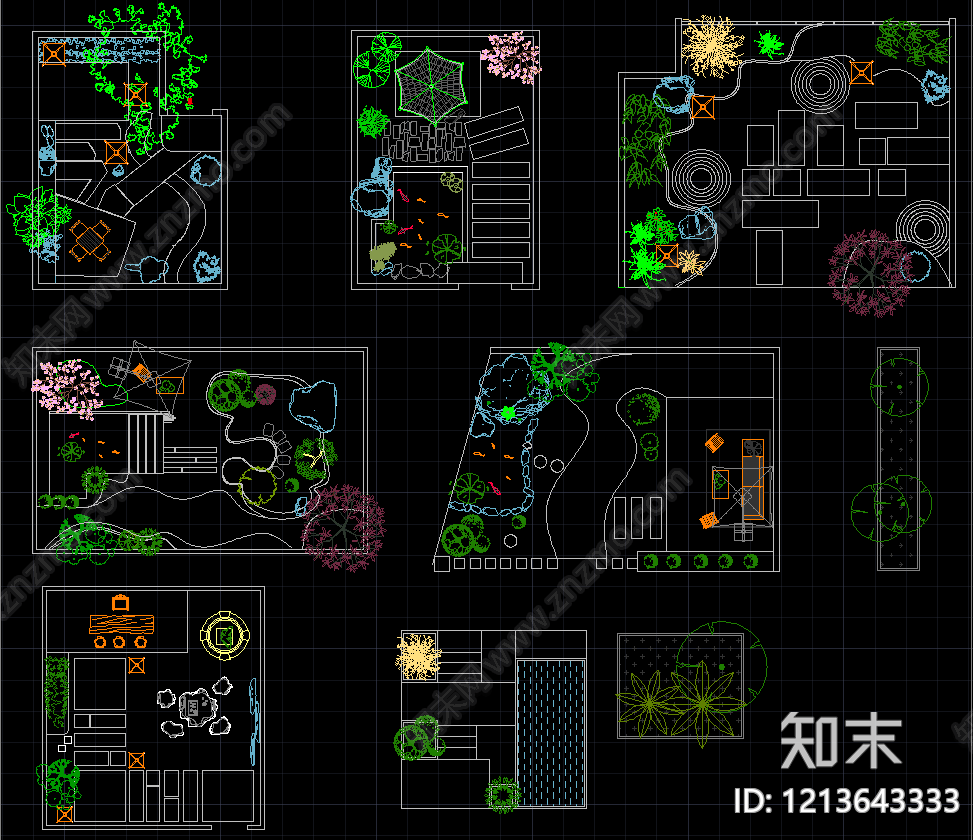 现代新中式庭院施工图下载【ID:1213643333】
