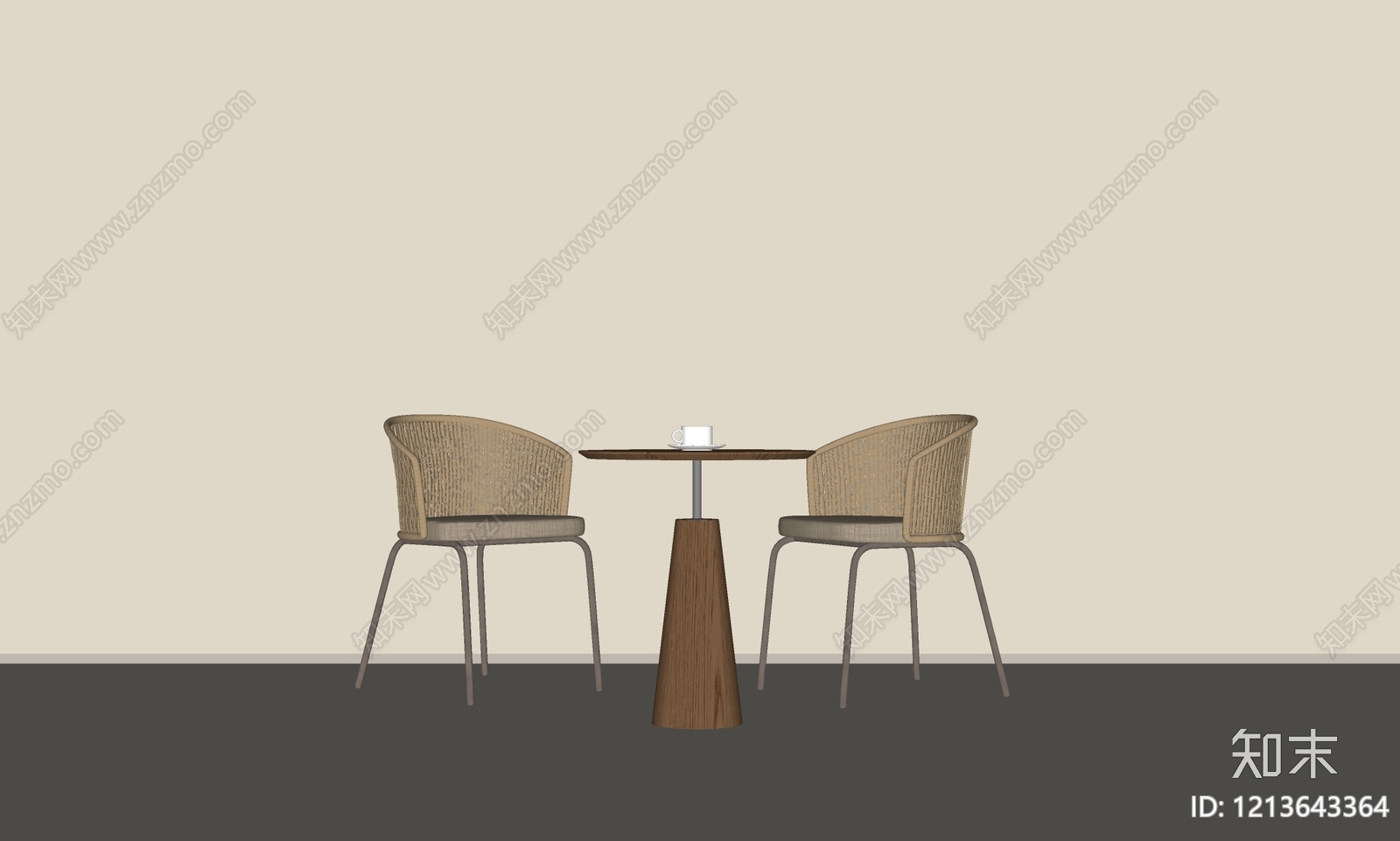 极简休闲桌椅SU模型下载【ID:1213643364】