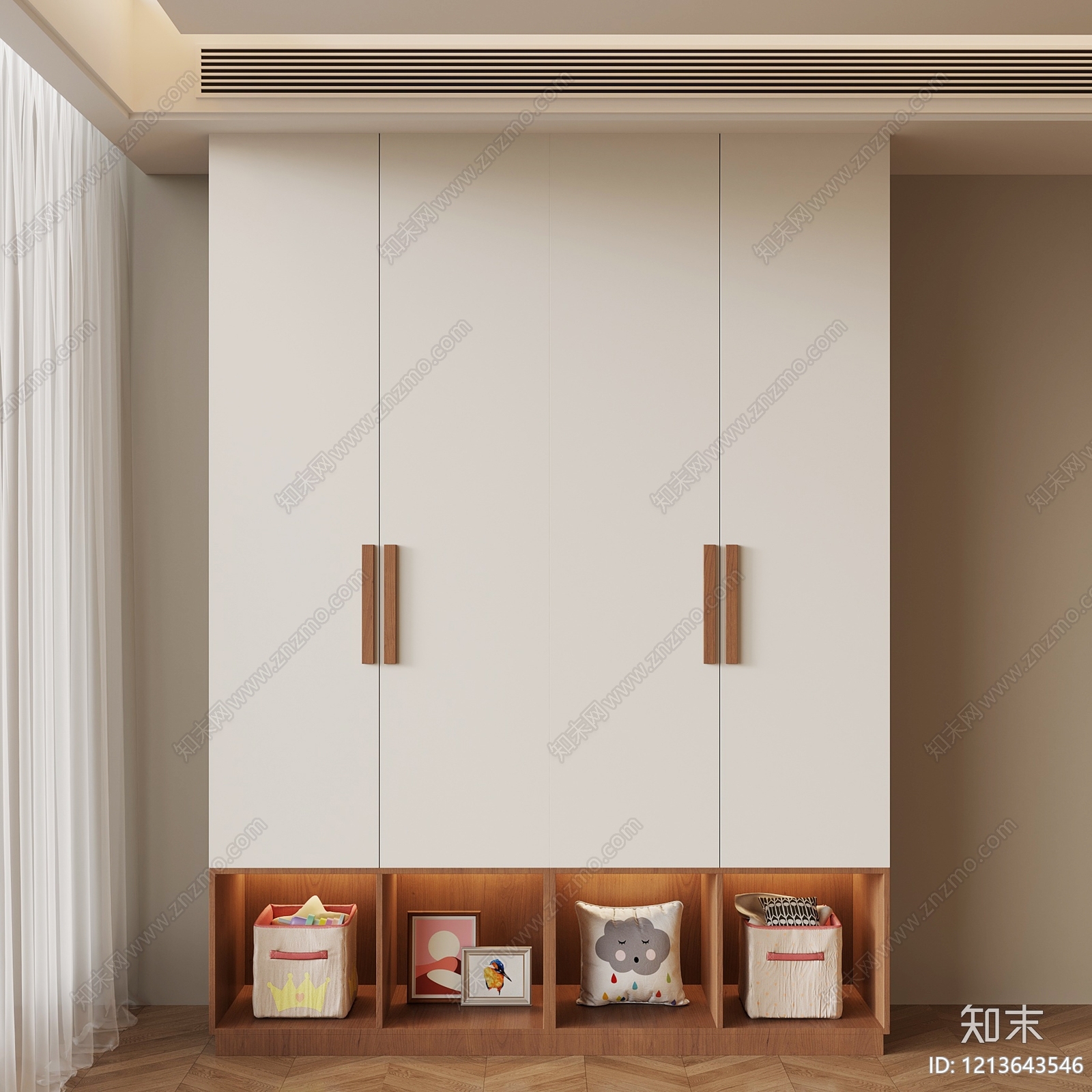 现代衣柜SU模型下载【ID:1213643546】