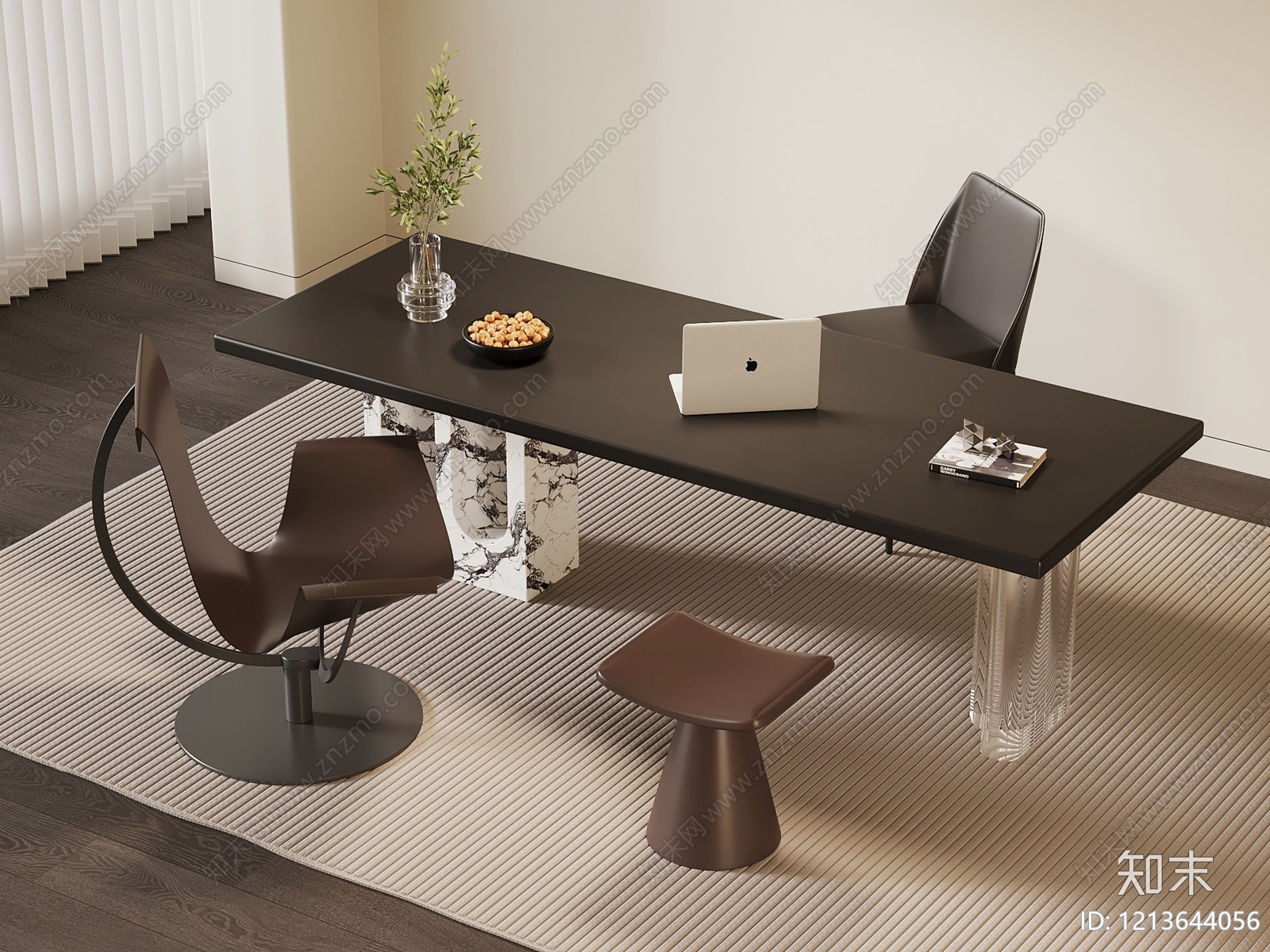 现代简约书桌3D模型下载【ID:1213644056】