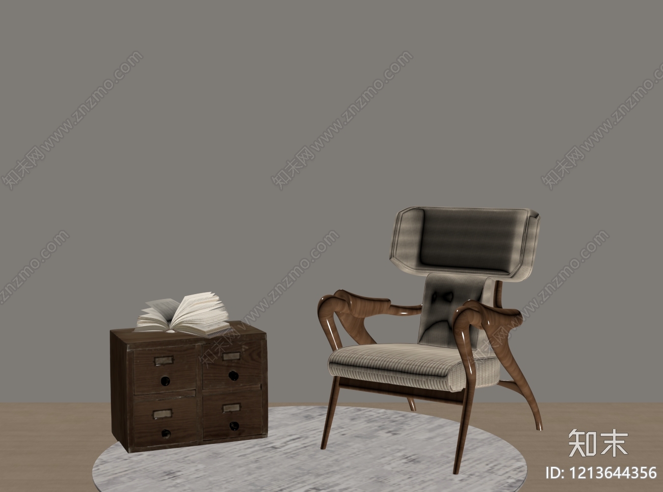 中古风休闲椅SU模型下载【ID:1213644356】