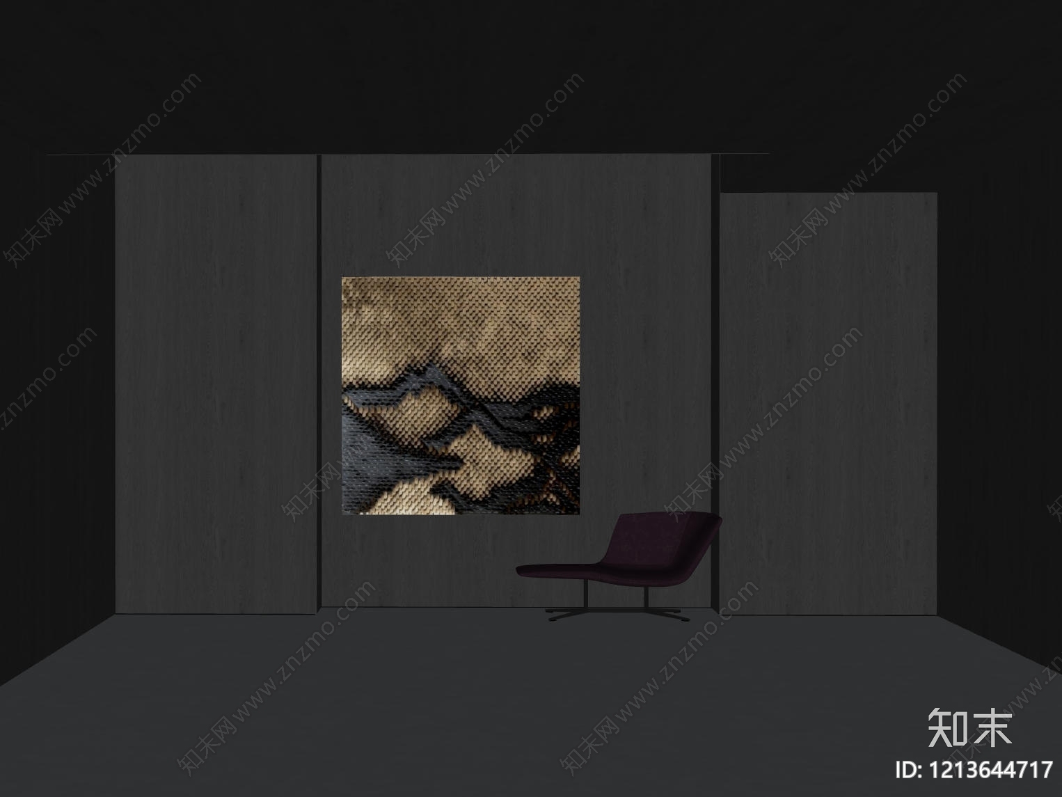 现代挂画SU模型下载【ID:1213644717】