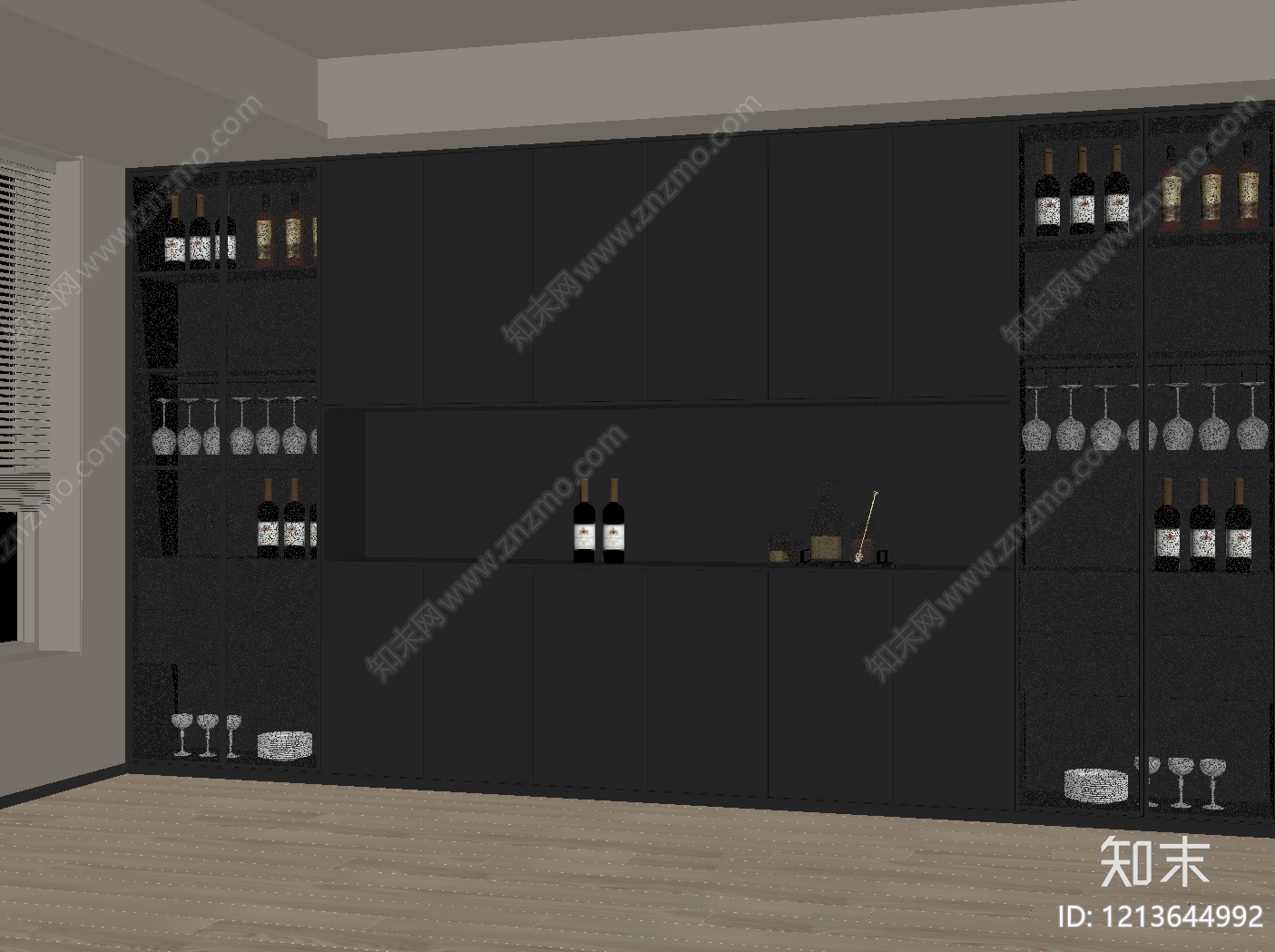 现代酒柜SU模型下载【ID:1213644992】