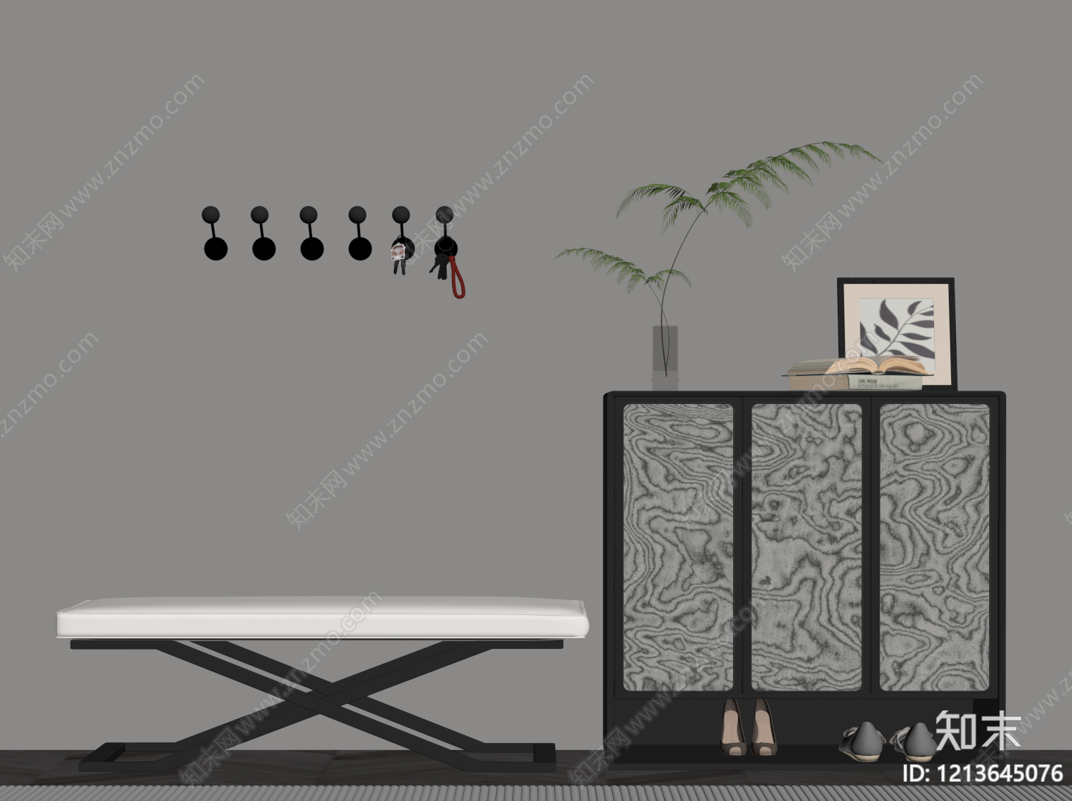 现代简约玄关柜SU模型下载【ID:1213645076】