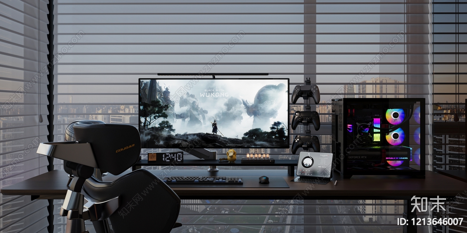 现代简约开放式书房3D模型精品下载_3dmax模型_知末网