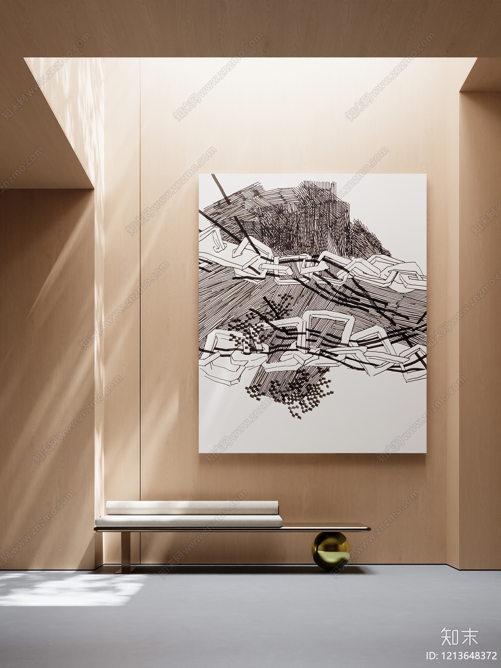 现代挂画SU模型下载【ID:1213648372】