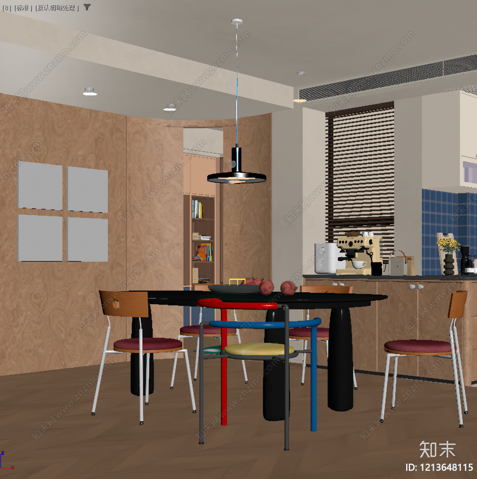 复古混搭家居餐厅SU模型下载【ID:1213648115】