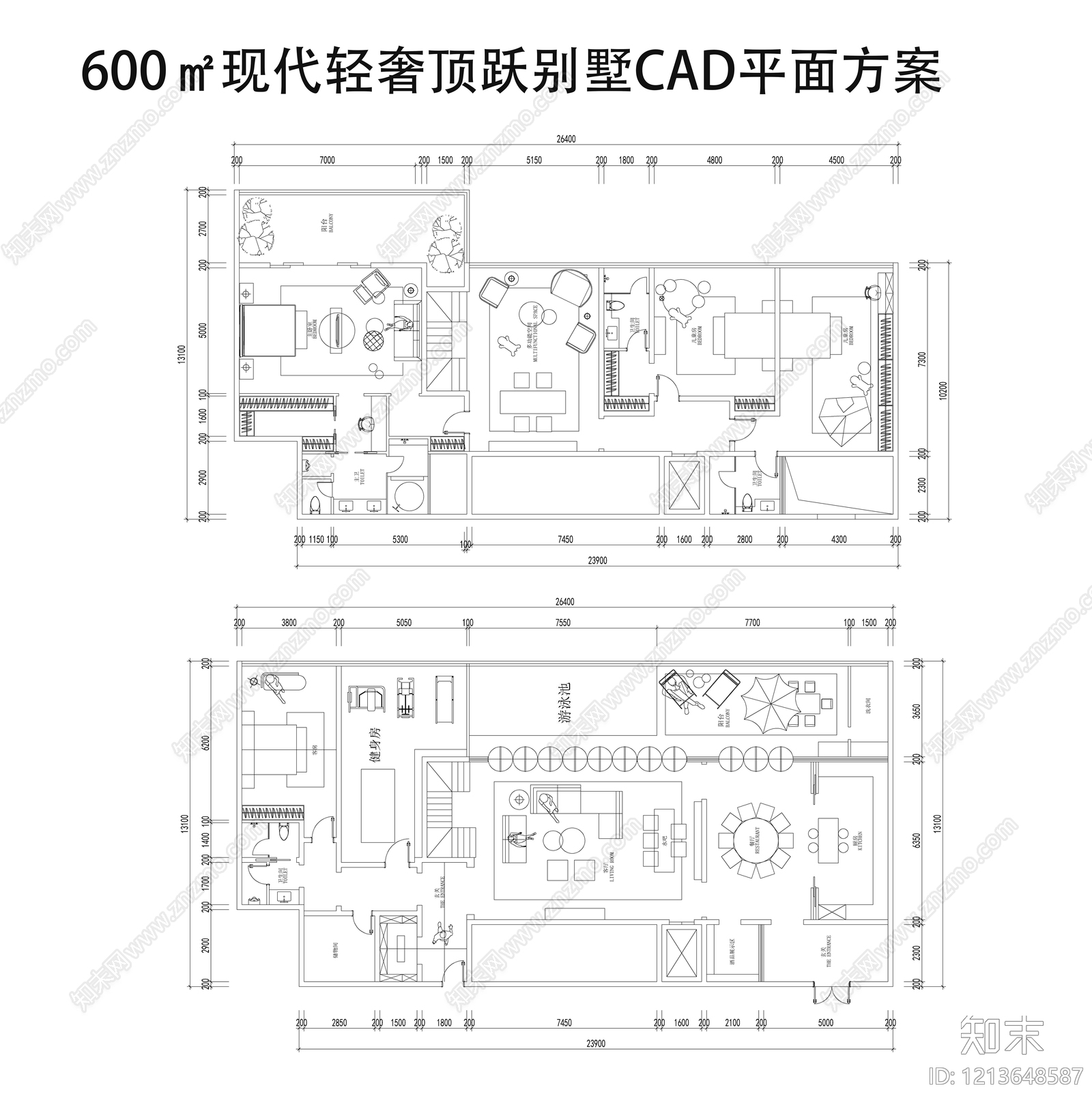 别墅cad施工图下载【ID:1213648587】