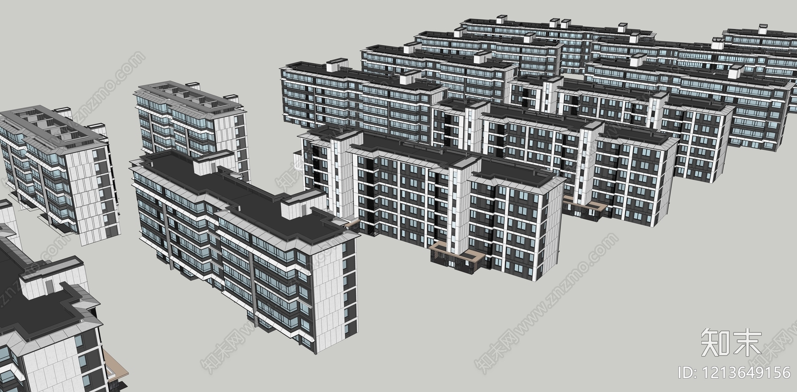 现代主义多层住宅SU模型下载【ID:1213649156】