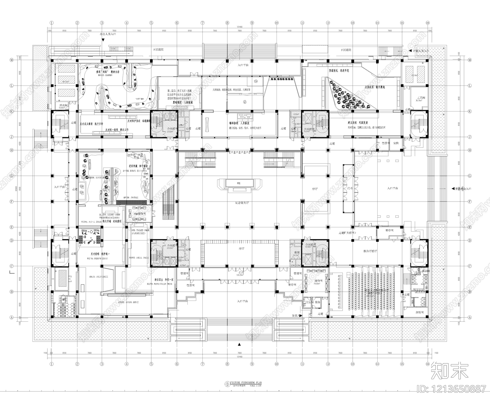 现代博物馆施工图下载【ID:1213650887】