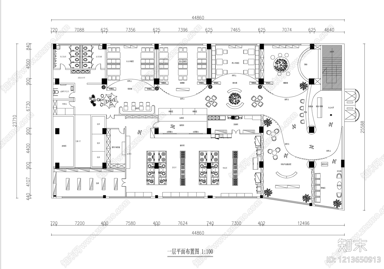 现代其他餐饮空间cad施工图下载【ID:1213650913】