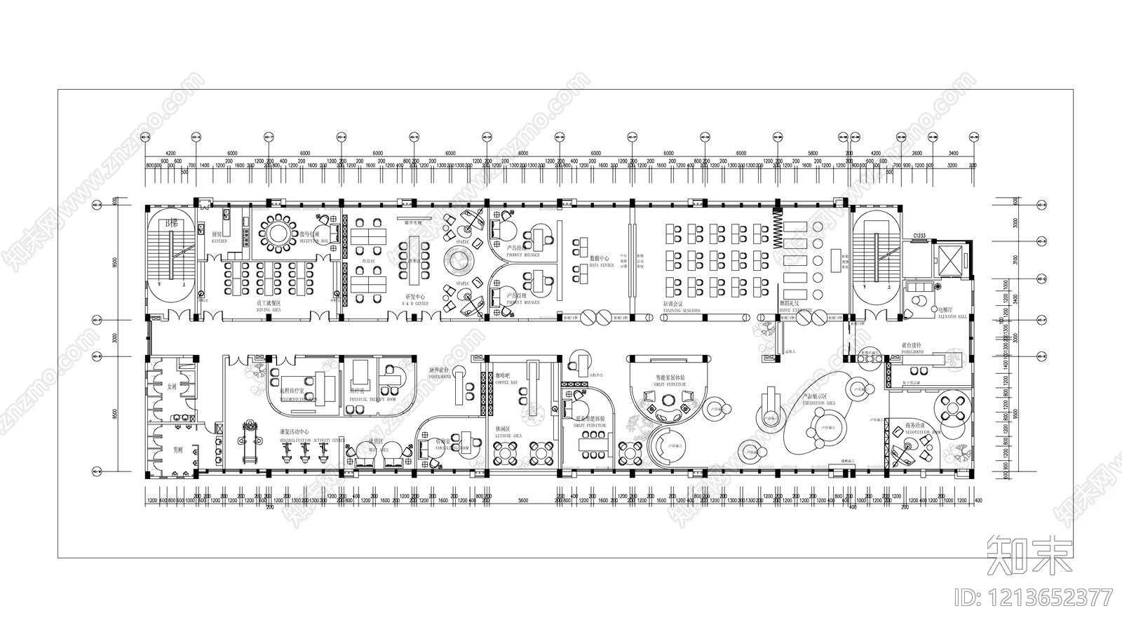 现代养老院施工图下载【ID:1213652377】