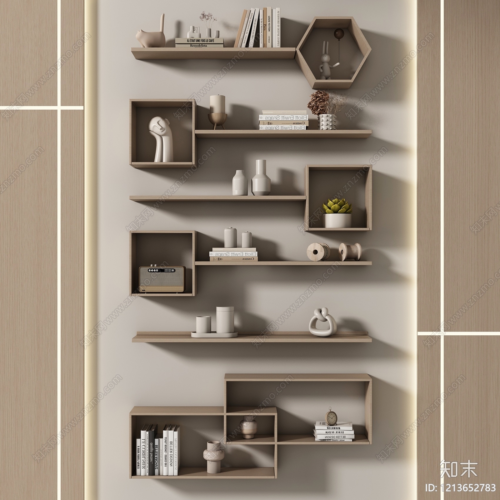 现代简约置物架3D模型下载【ID:1213652783】