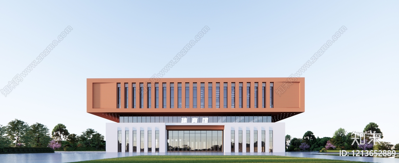 现代主义体育馆SU模型下载【ID:1213652889】