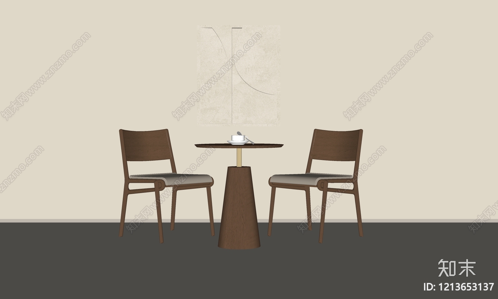 原木休闲桌椅SU模型下载【ID:1213653137】