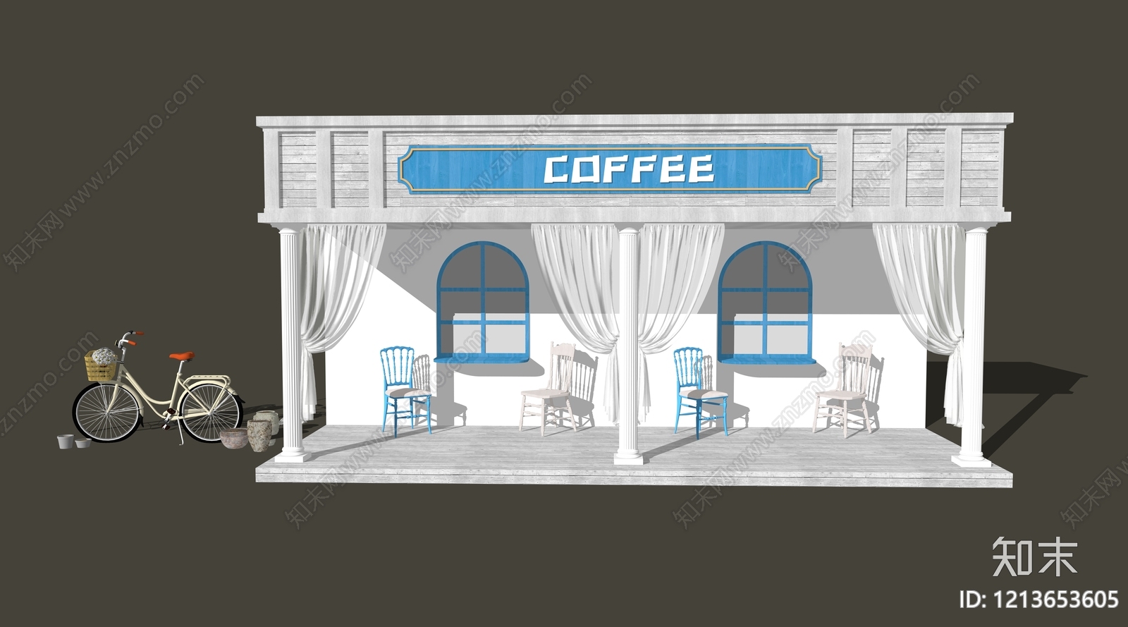 地中海风格连廊SU模型下载【ID:1213653605】