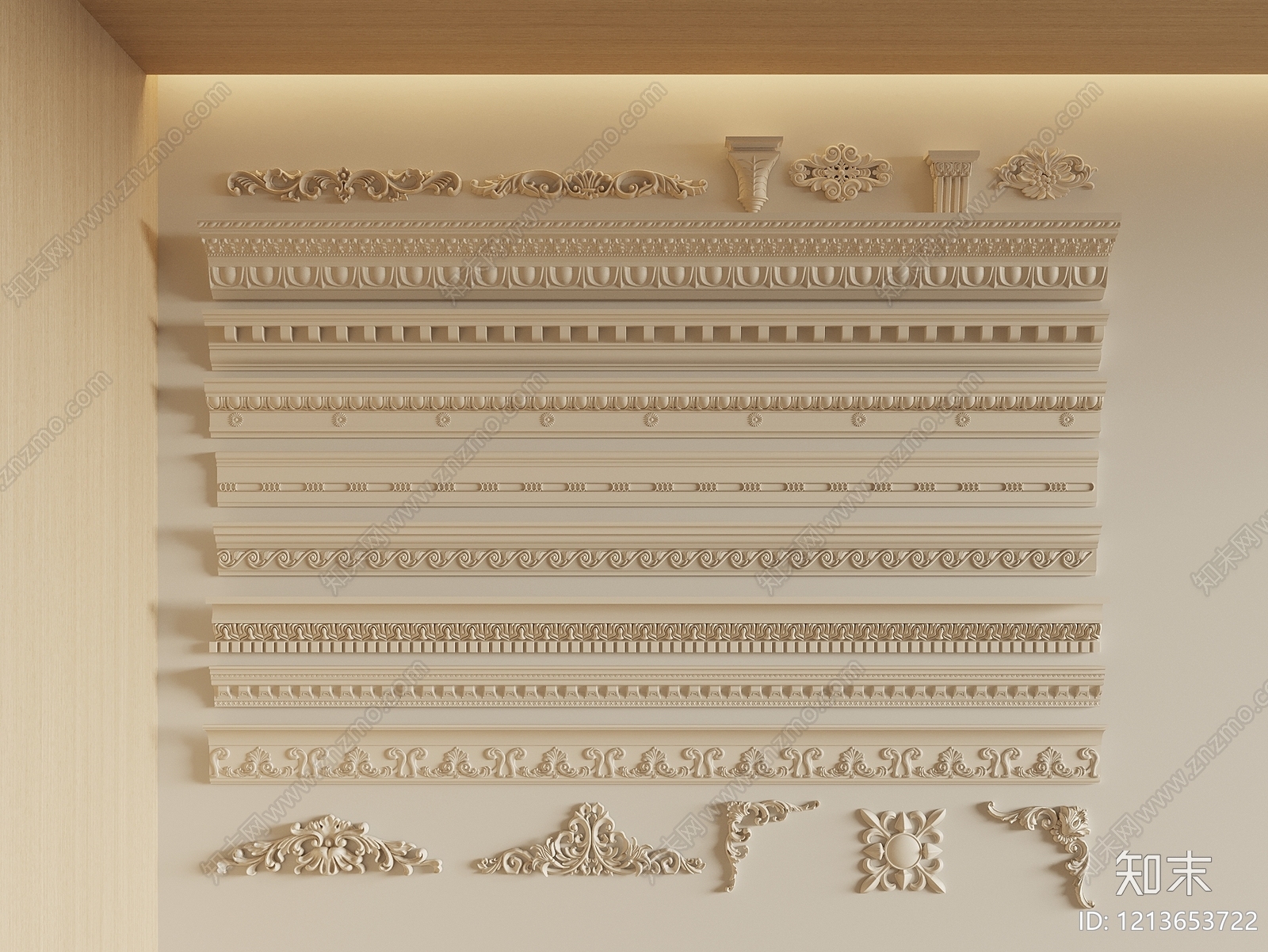 欧式线条3D模型下载【ID:1213653722】