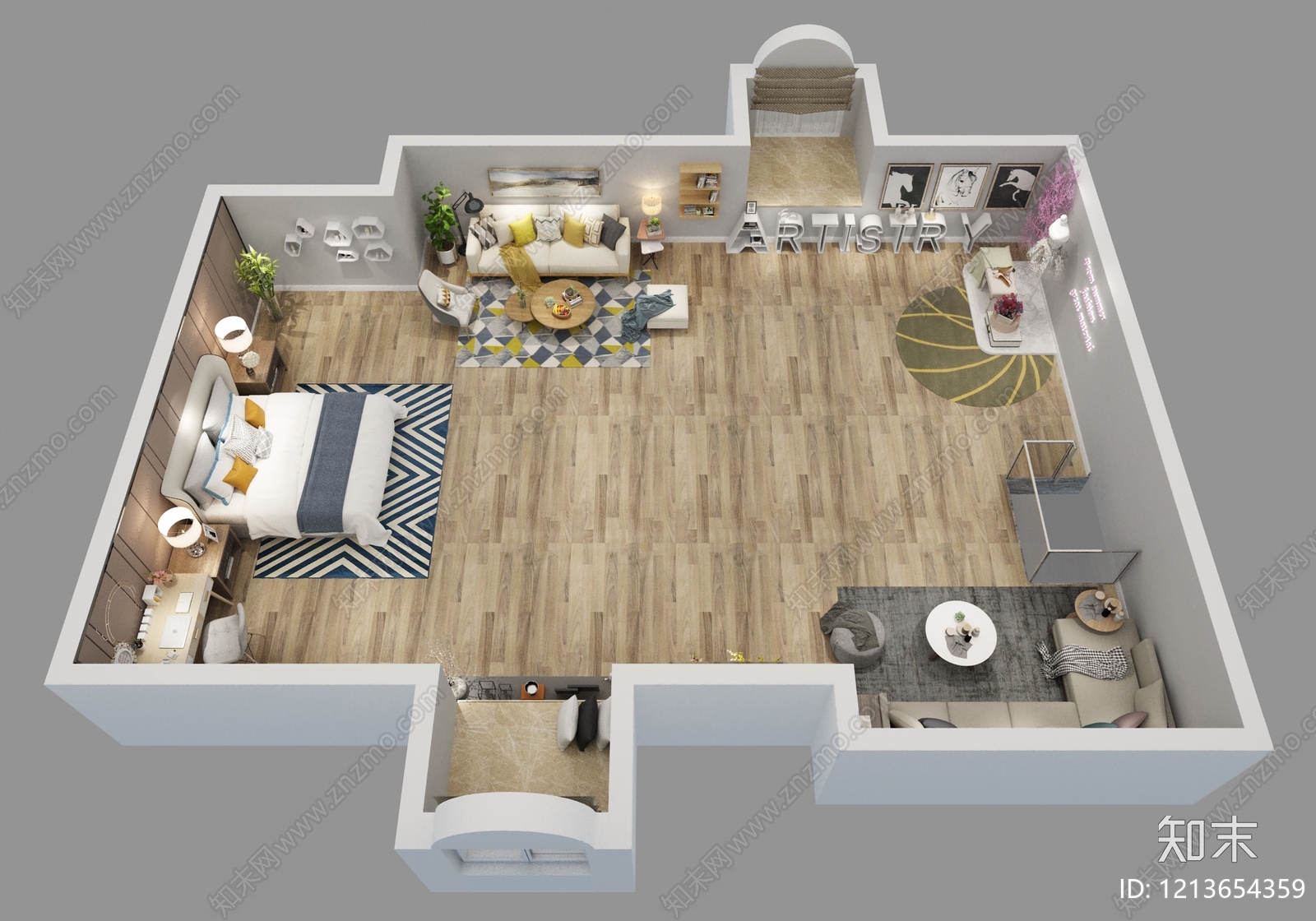 北欧风家具展厅3D模型下载【ID:1213654359】