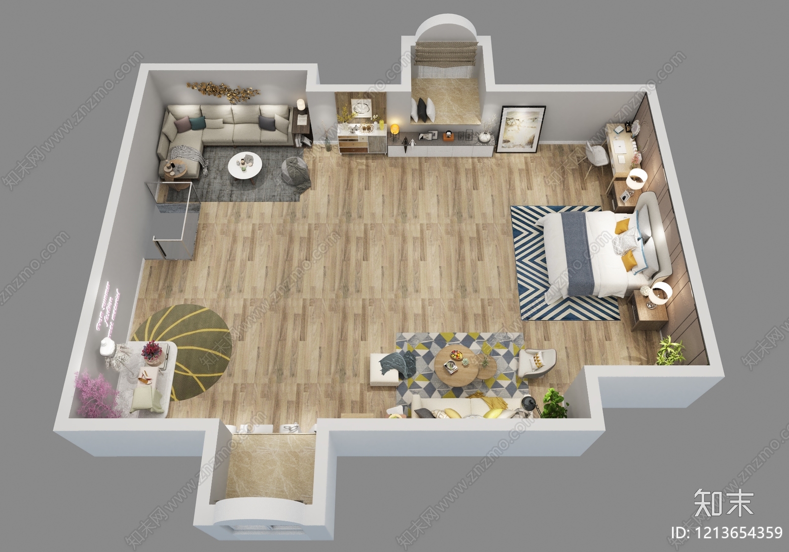 北欧风家具展厅3D模型下载【ID:1213654359】
