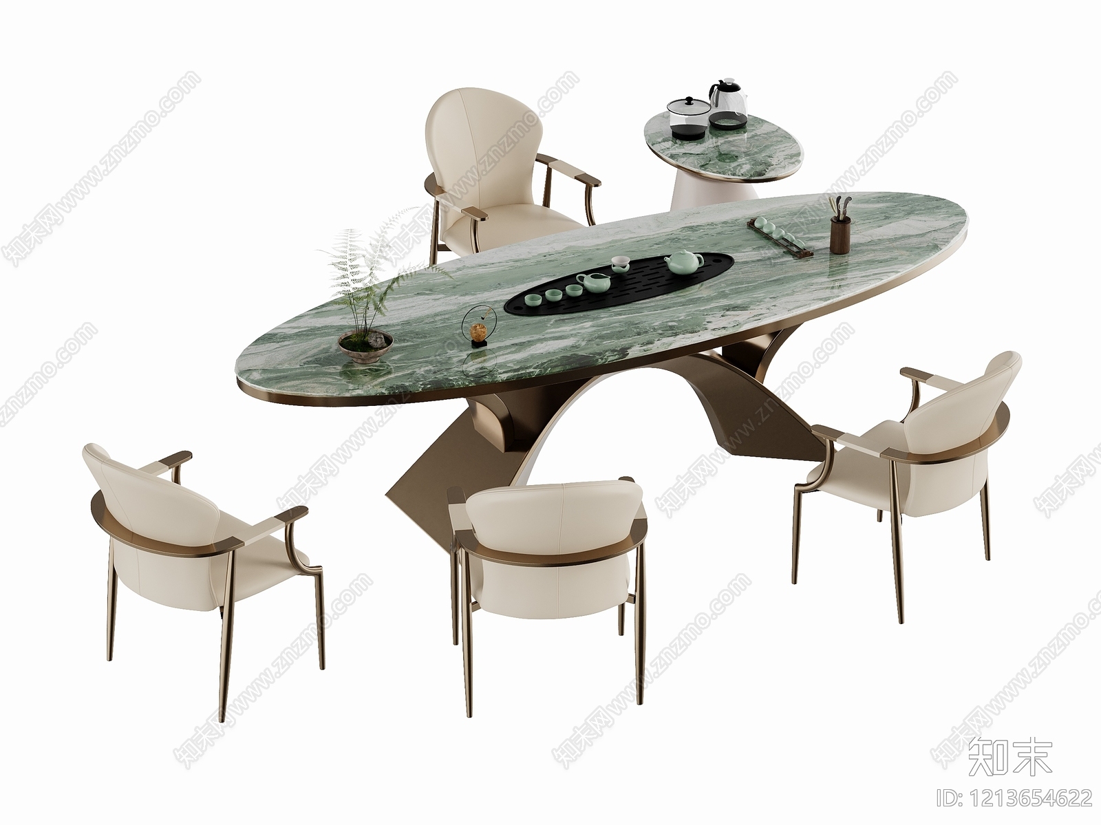 新中式茶桌椅3D模型下载【ID:1213654622】
