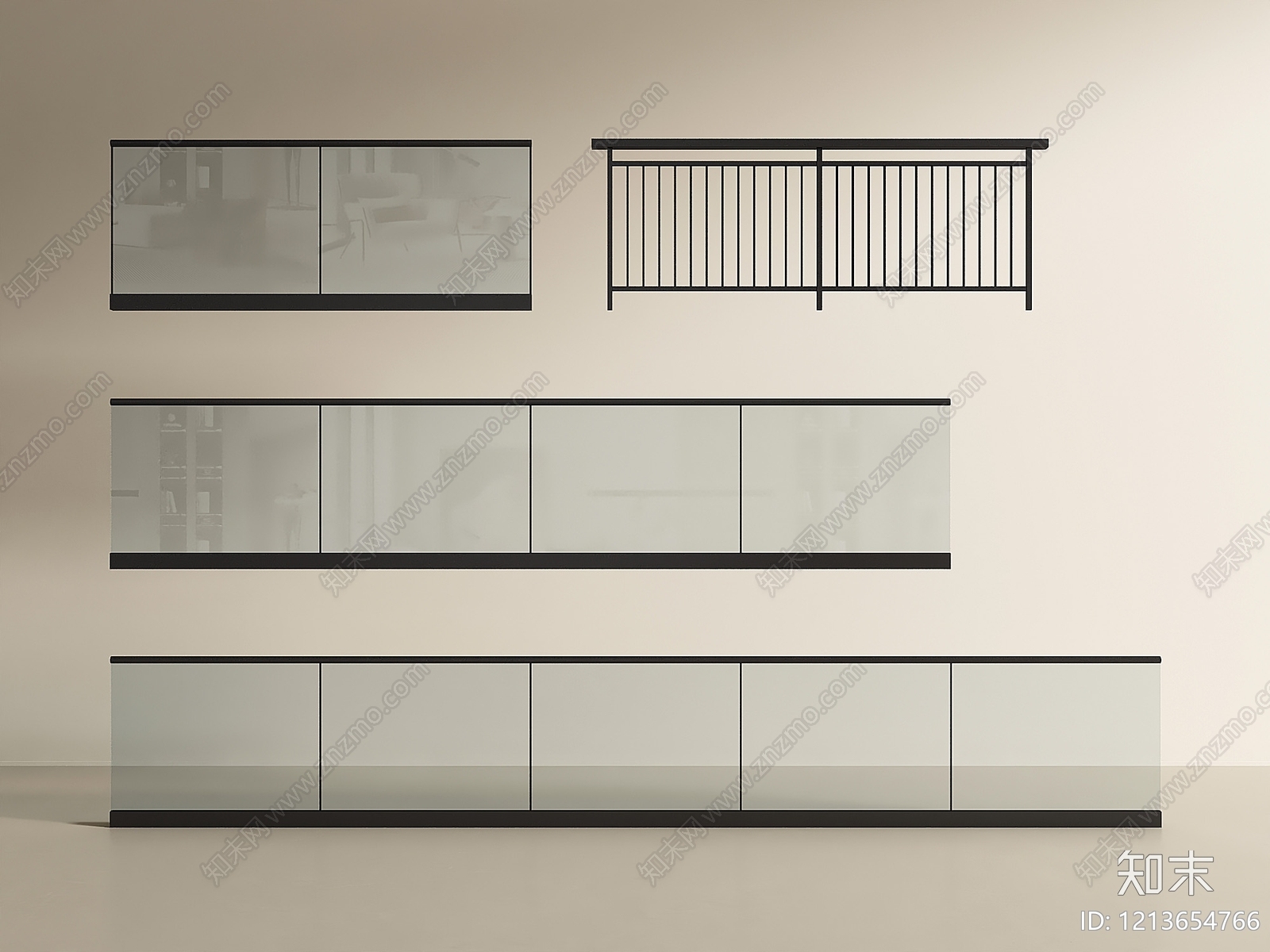 现代围栏护栏SU模型下载【ID:1213654766】
