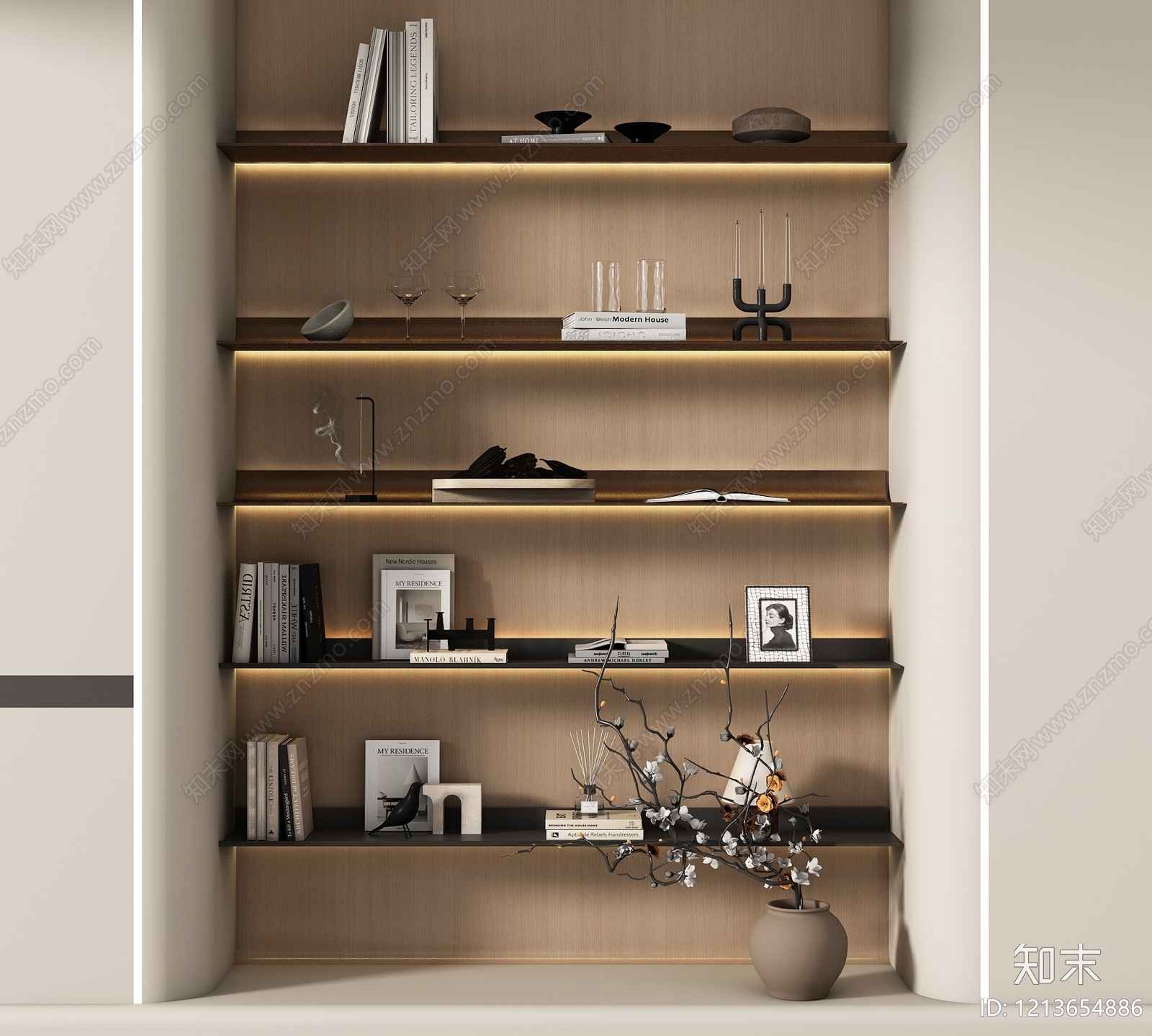 现代简约置物架3D模型下载【ID:1213654886】