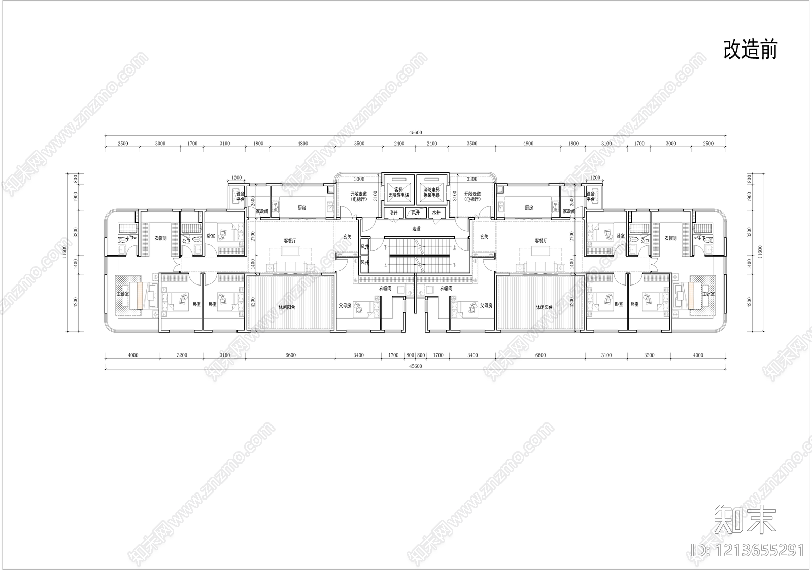 高层住宅cad施工图下载【ID:1213655291】
