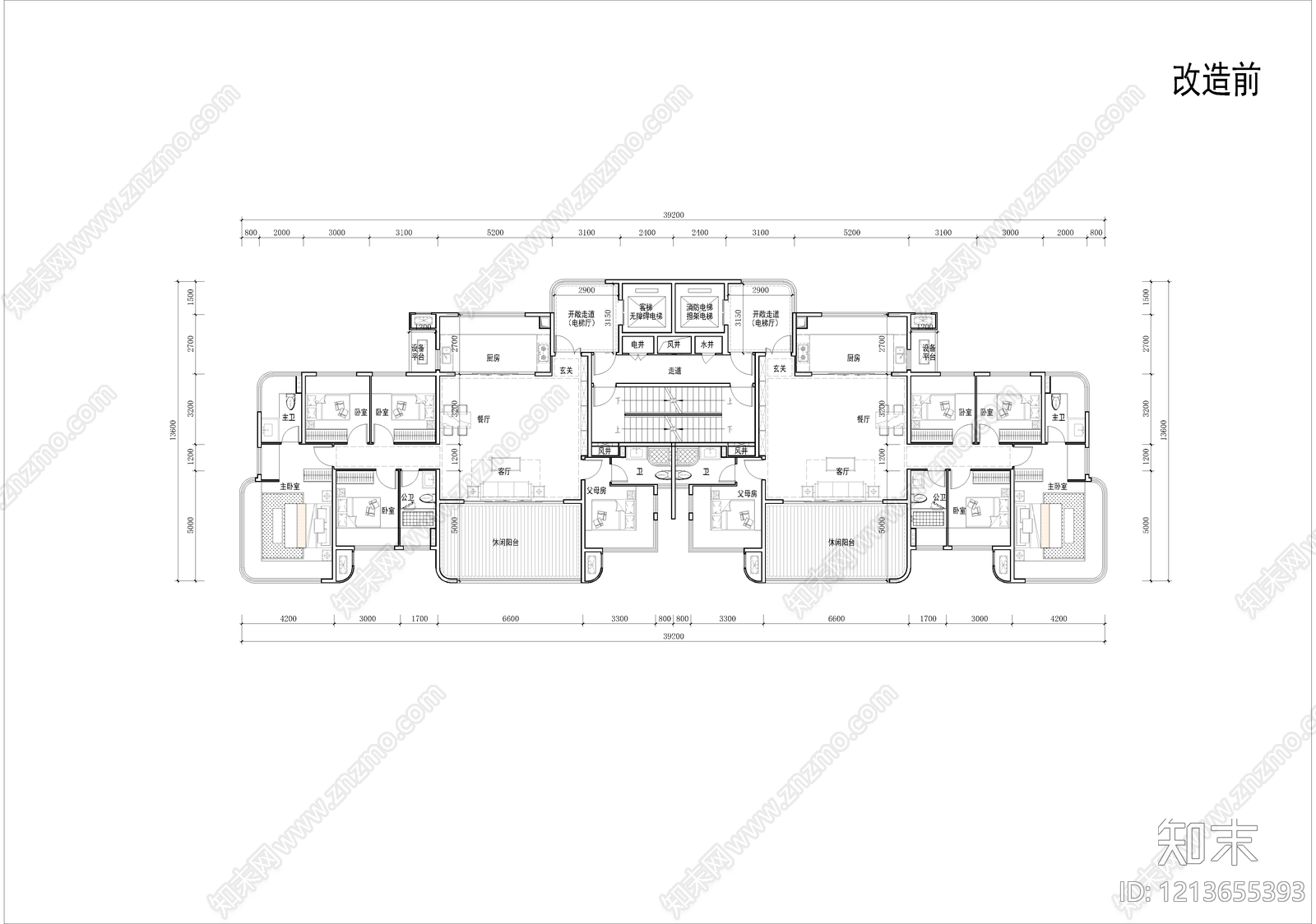 高层住宅cad施工图下载【ID:1213655393】