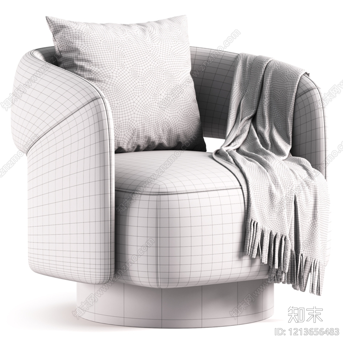 现代简约单人沙发3D模型下载【ID:1213656483】