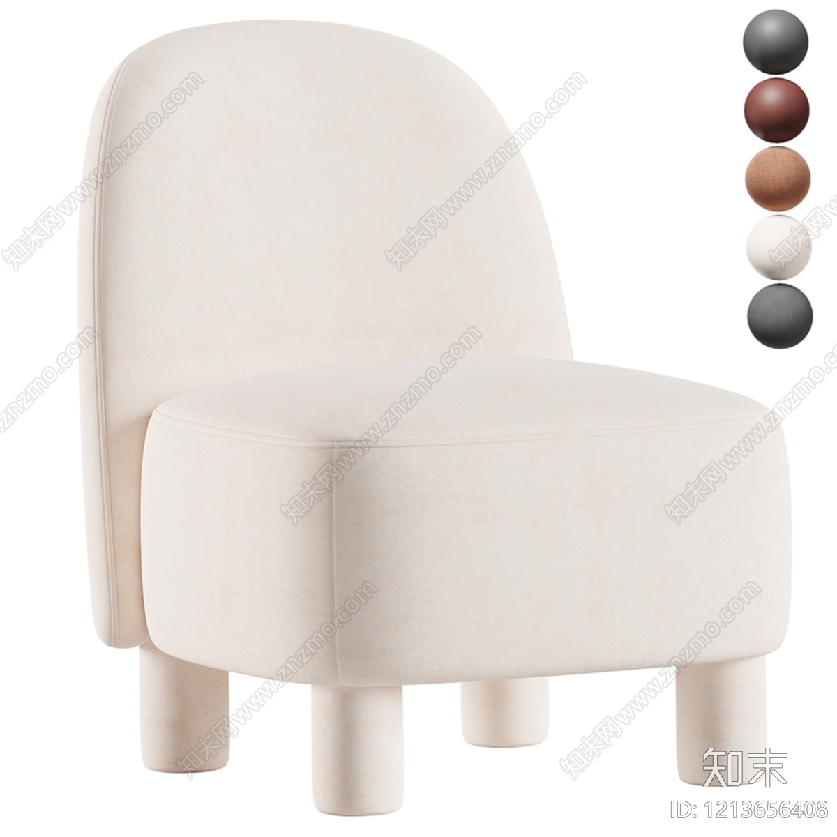 现代简约单人沙发3D模型下载【ID:1213656408】