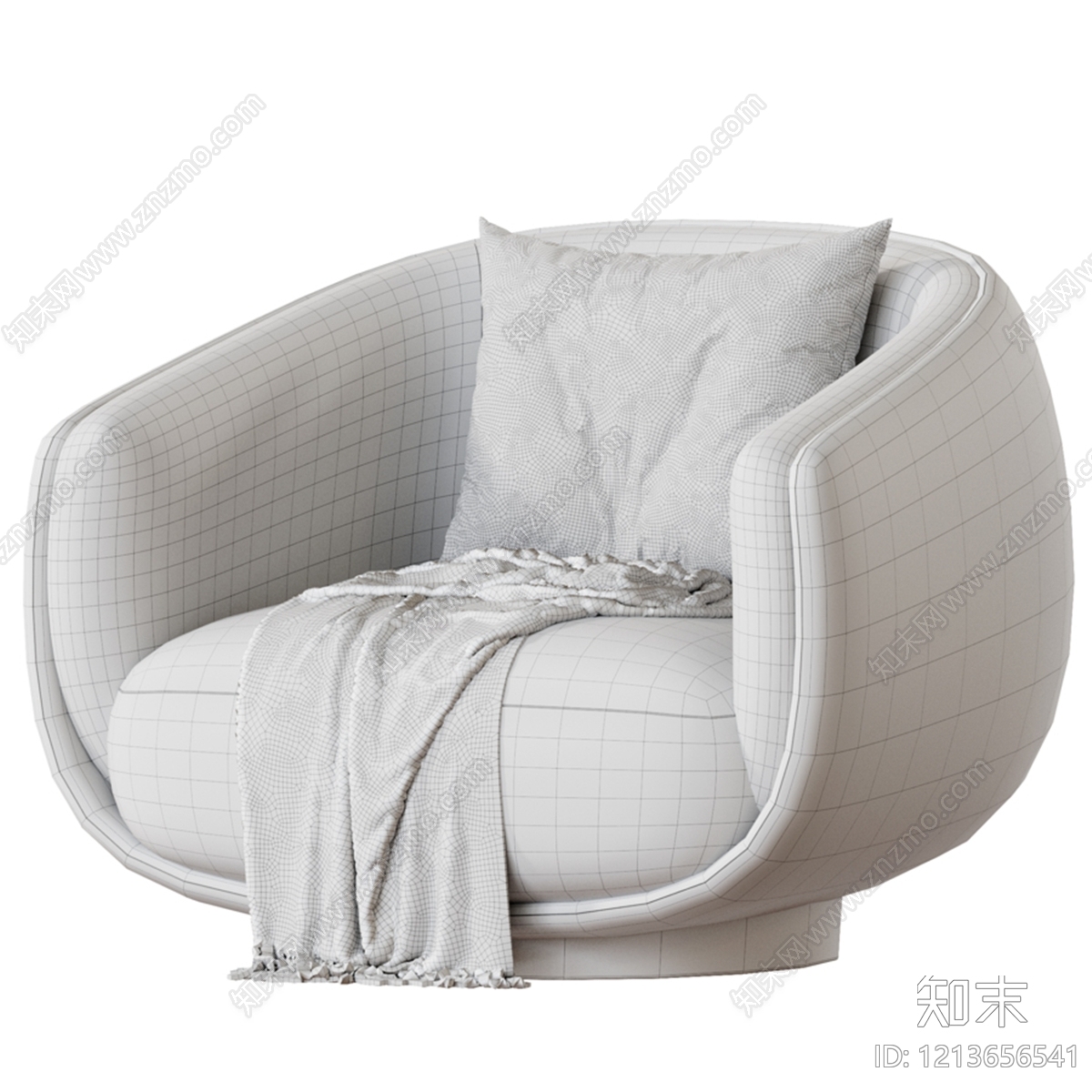 现代轻奢单人沙发3D模型下载【ID:1213656541】