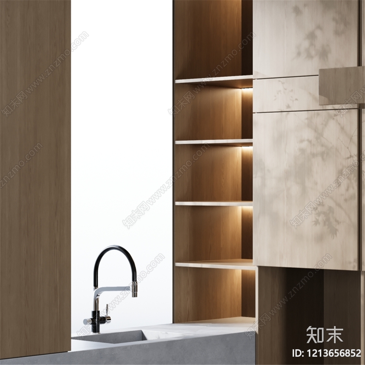 现代极简洗衣机柜3D模型下载【ID:1213656852】