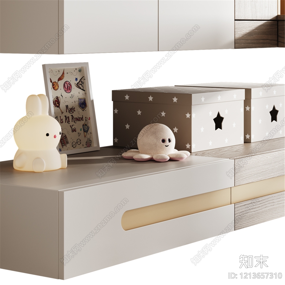 现代简约书桌3D模型下载【ID:1213657310】