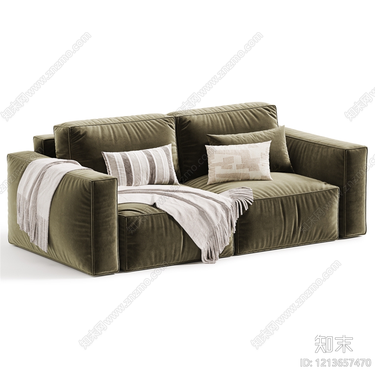 现代简约双人沙发3D模型下载【ID:1213657470】