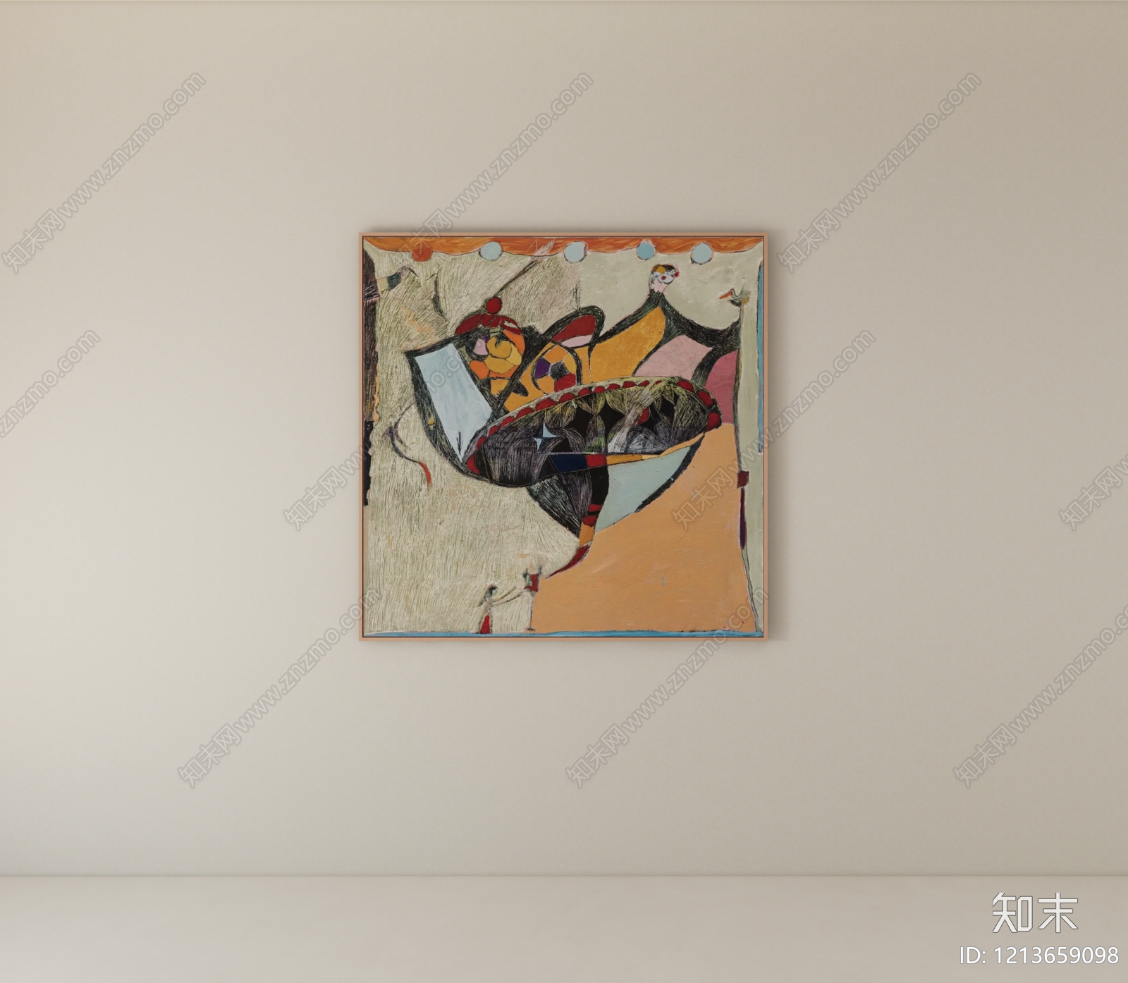 现代装饰画SU模型下载【ID:1213659098】