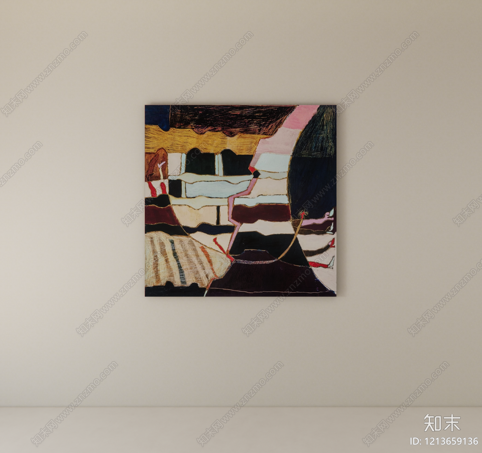 现代装饰画SU模型下载【ID:1213659136】