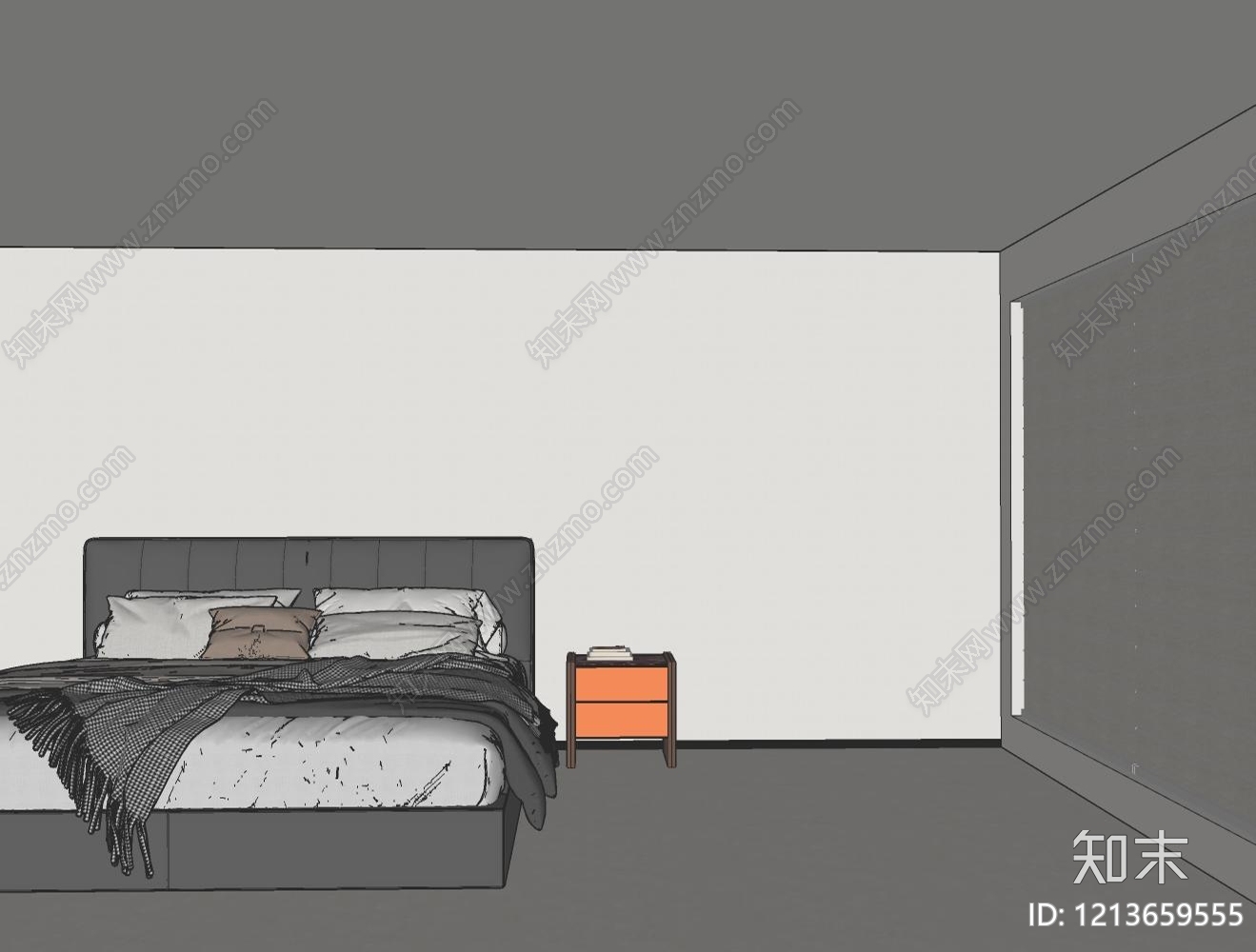 现代简约床头柜SU模型下载【ID:1213659555】