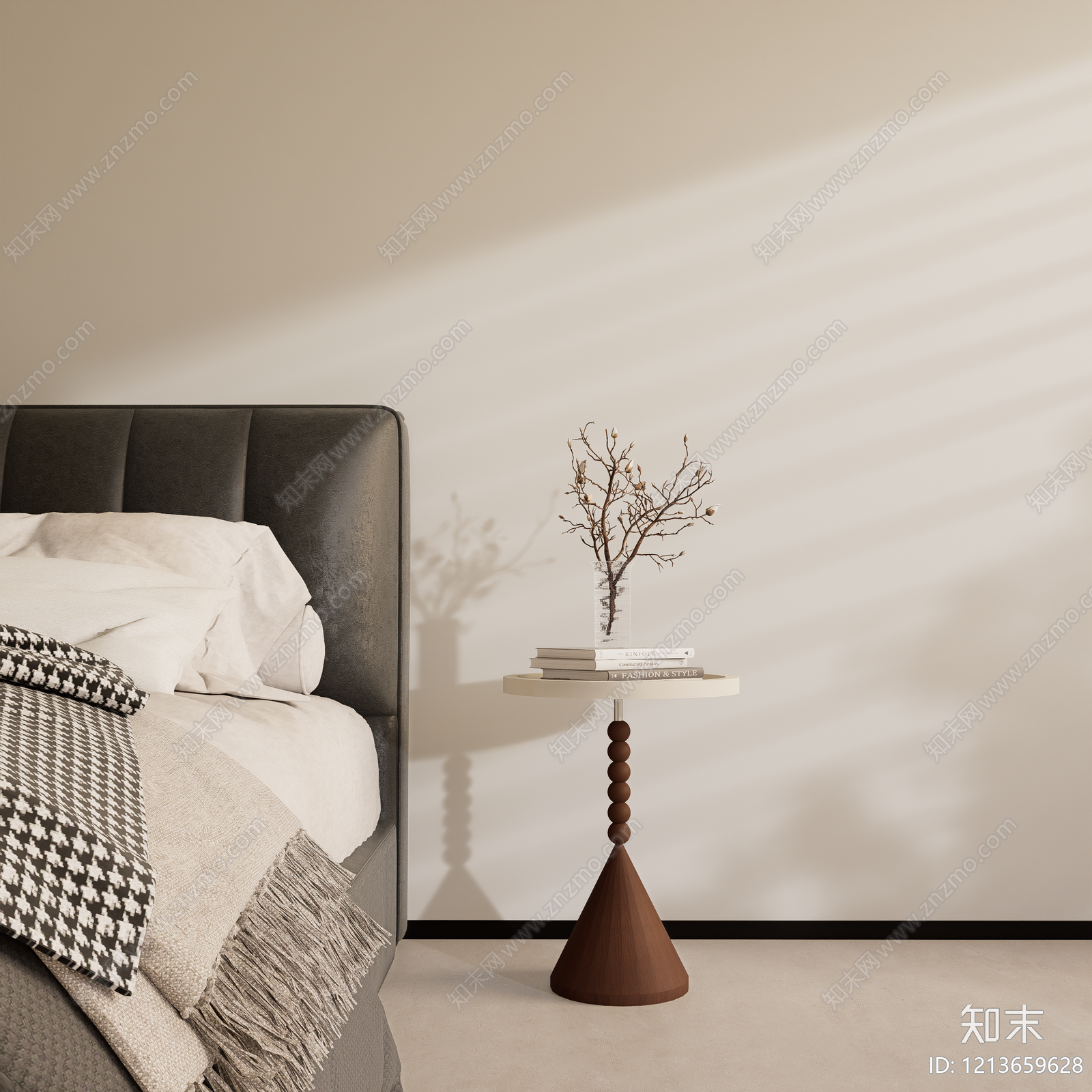 奶油风边几3D模型下载【ID:1213659628】