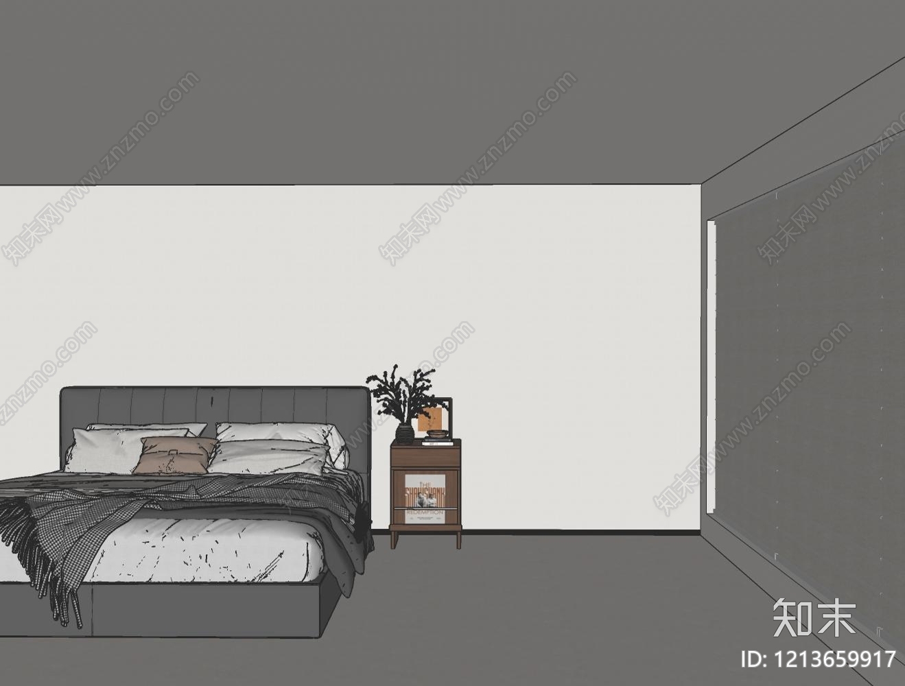 现代床头柜SU模型下载【ID:1213659917】