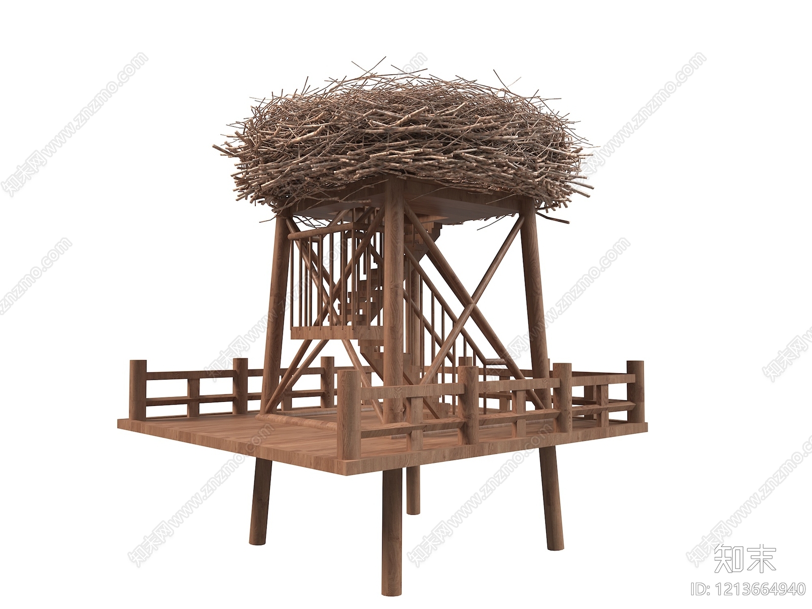 原木风树屋SU模型下载【ID:1213664940】
