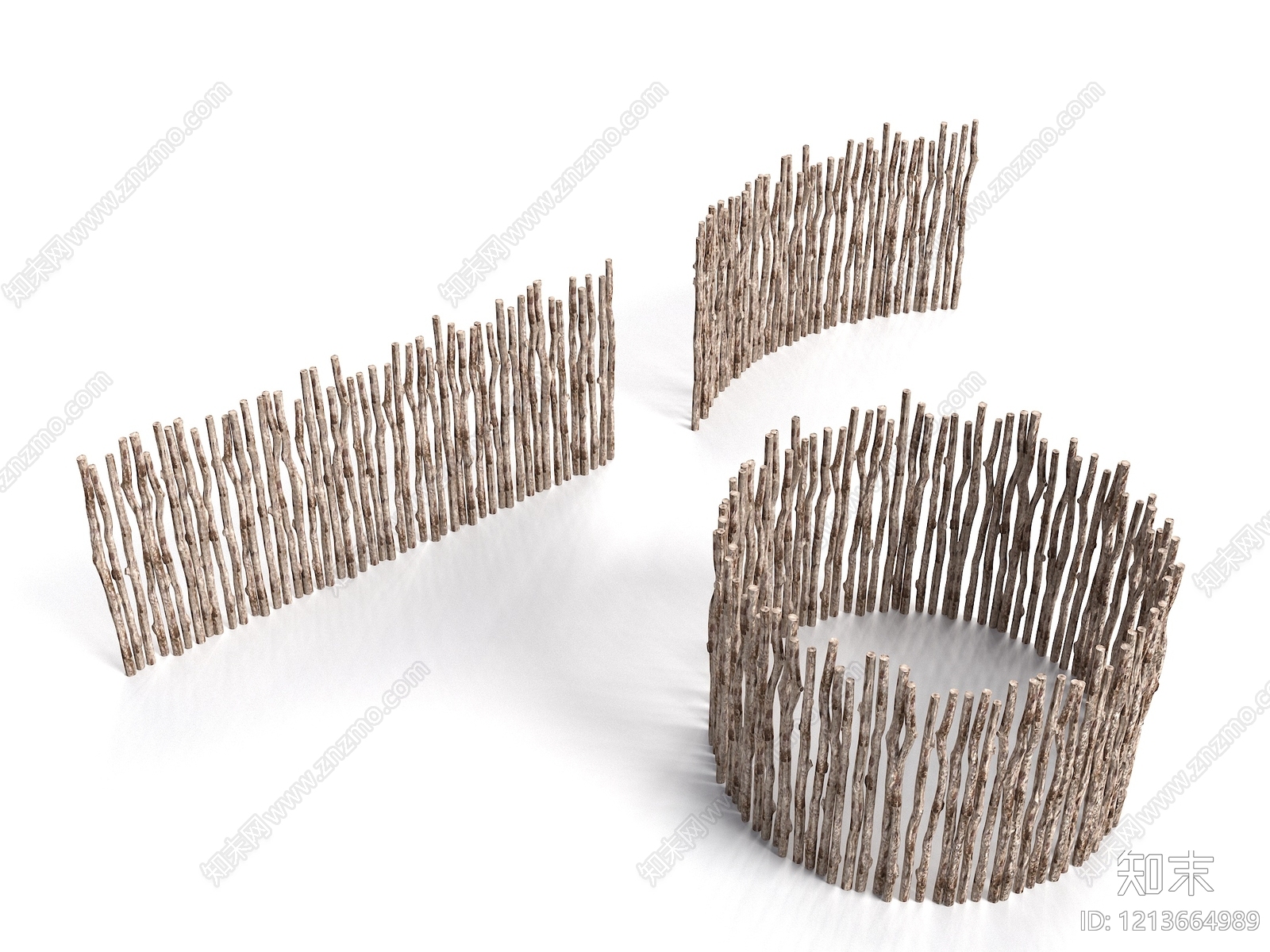 侘寂风其他围挡围栏3D模型下载【ID:1213664989】