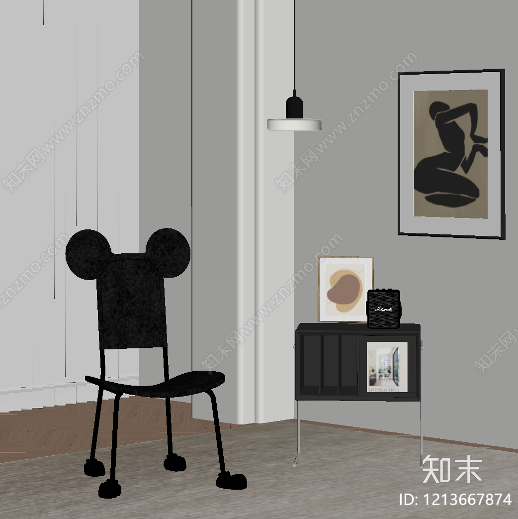 现代简约休闲椅SU模型下载【ID:1213667874】