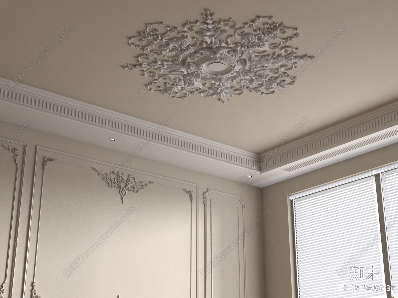 法式吊顶3D模型下载【ID:1213668432】