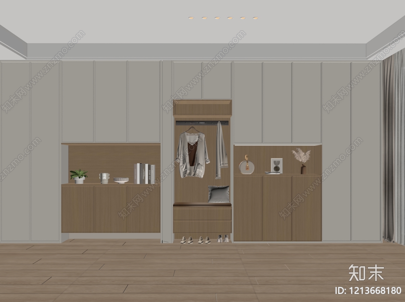 现代鞋柜SU模型下载【ID:1213668180】