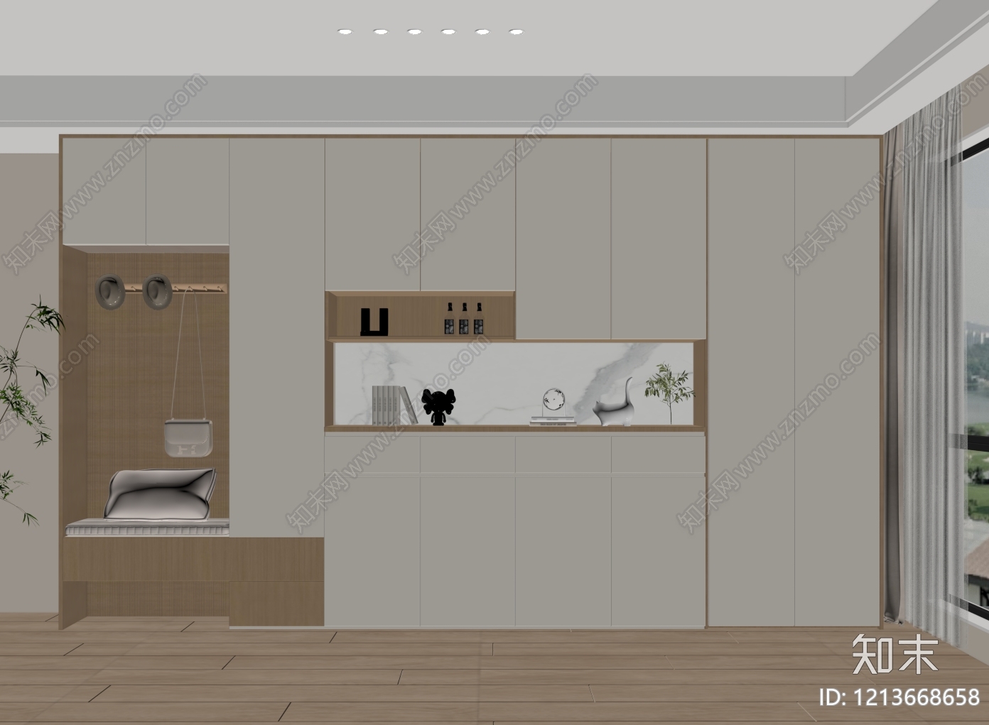 现代简约鞋柜SU模型下载【ID:1213668658】