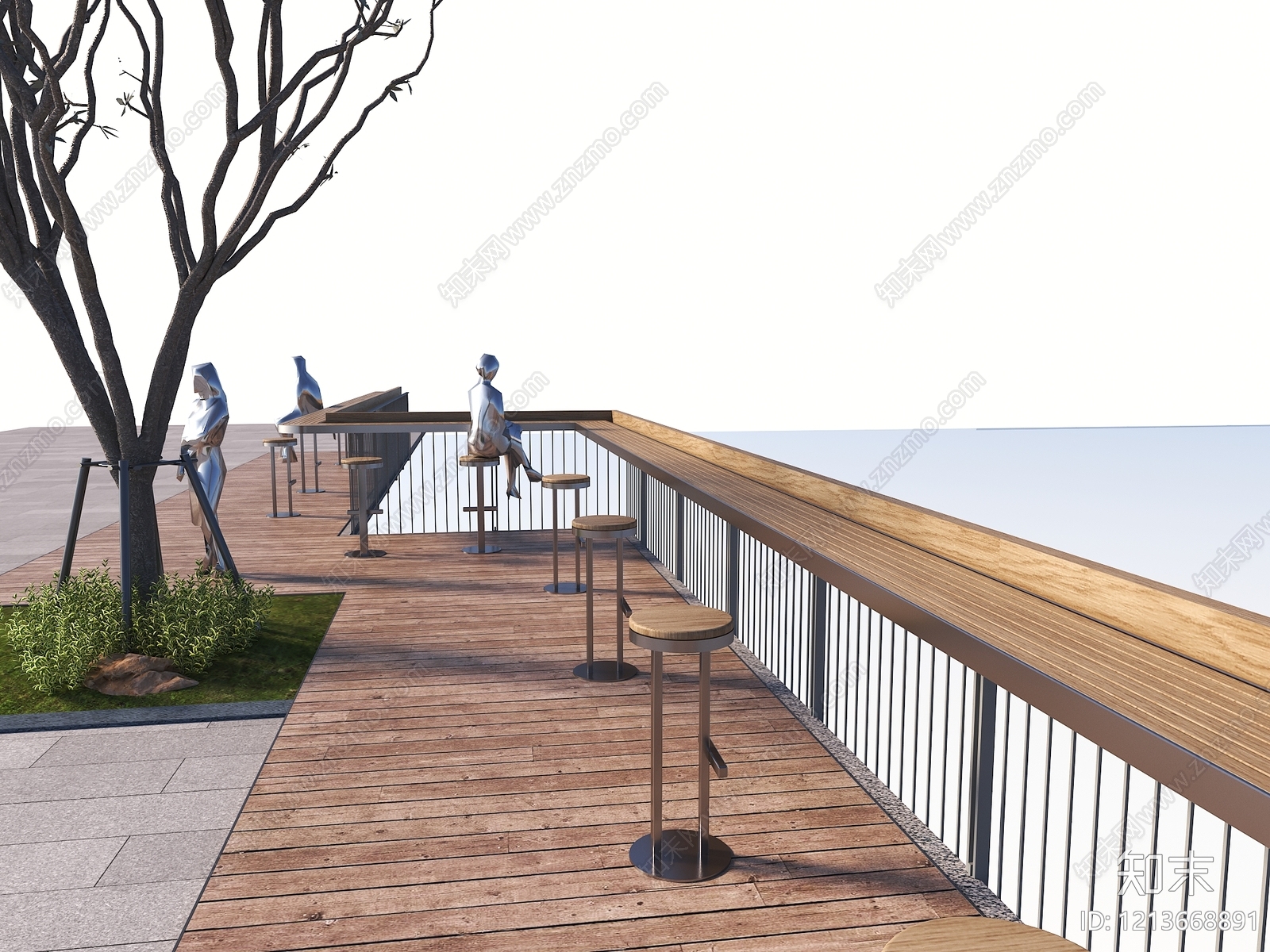 现代简约观景平台3D模型下载【ID:1213668891】