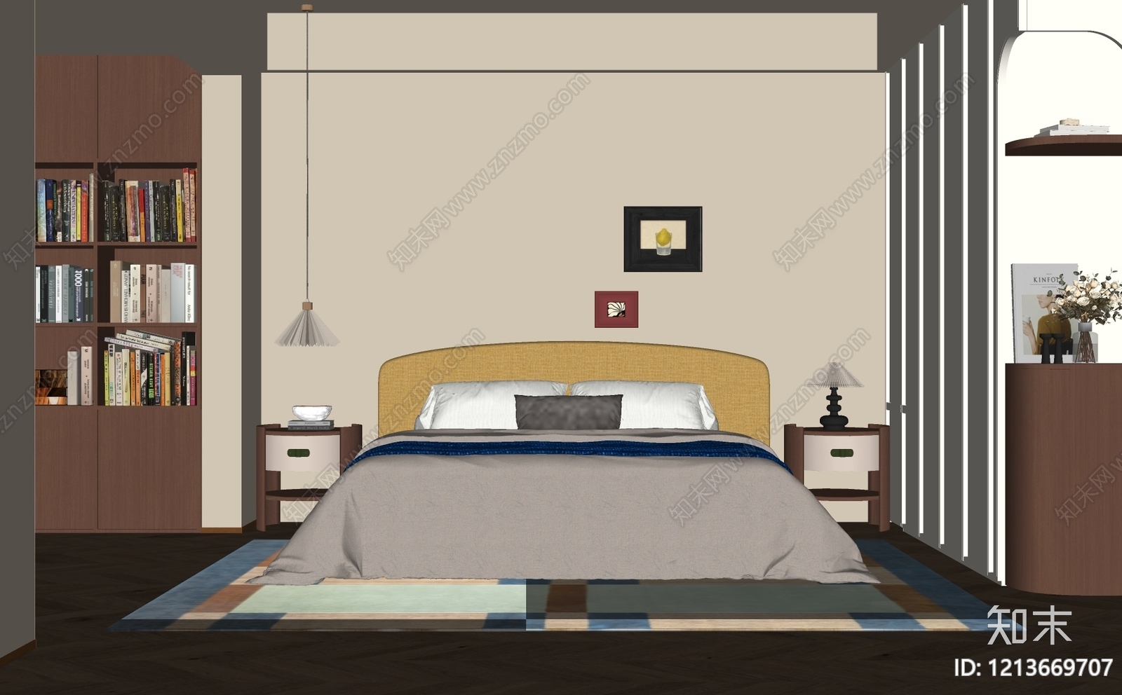 现代家居卧室SU模型下载【ID:1213669707】