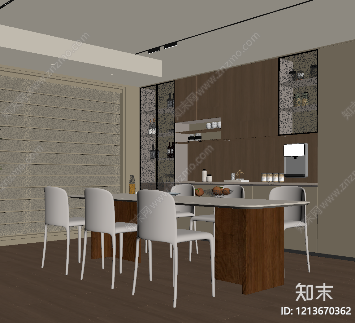 现代家居餐厅SU模型下载【ID:1213670362】