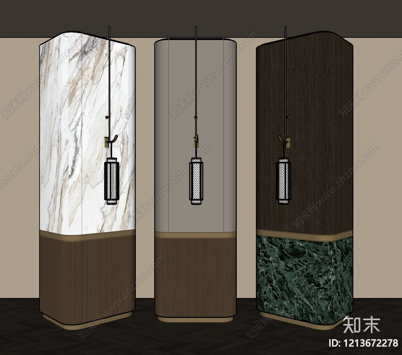 意式轻奢柱子SU模型下载【ID:1213672278】