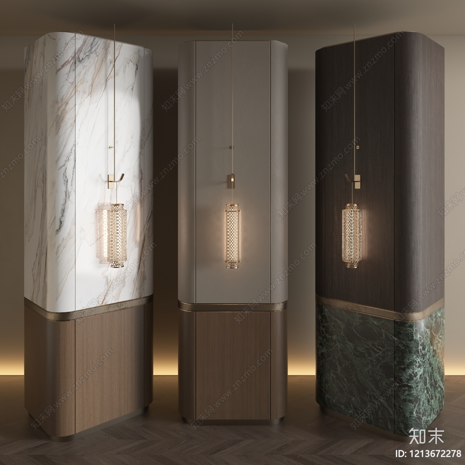 意式轻奢柱子SU模型下载【ID:1213672278】